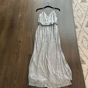 Calvin Klein Silver Maxi Dress